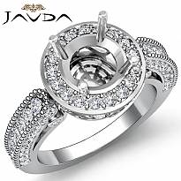Diamond Engagement Wedding Halo Setting Ring 14k White Gold Round Semi Mount 1Ct