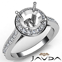 Diamond Vintage Engagement Ring 14k White Gold Halo Setting Semi Mount 0.70Ct