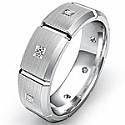 0.5Ct Princess Men's Diamond Eternity Wedding Band 14k White Gold