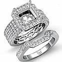 2Ct Diamond Engagement Ring Princess Mount Bridal Set 14k Gold