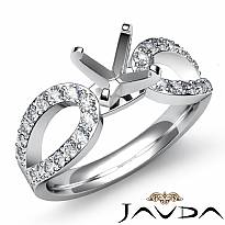 0.45 Ct Diamond Engagement Ring Round Semi Mount 14K White Gold Split Shank