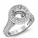 2.1Ct Vintage Diamond Engagement Ring Round Setting 14k Gold
