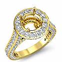 Vintage Diamond Engagement Ring Round Setting 18k Gold Yellow (2.1Ct. tw.)