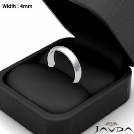 Classic Men 4mm Solid 14k White Gold Plain Dome Wedding Ring Band 3.2g 4sz