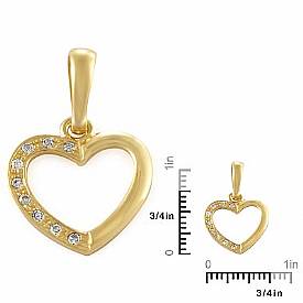 Solid 14k Yellow Gold Italian Heart Love Charm Pendant