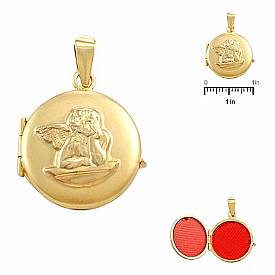 7 Gram 14k Yellow Gold Angel Locket Made in Italy