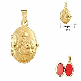 6 Gram 14k Yellow Gold Mother & Child Italian Locket