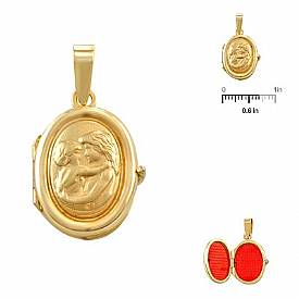 3.40 Gram 14k Yellow Gold Mother & Child Italian Locket