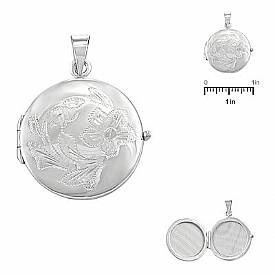 6.5 Gram 14k White Gold Round Italian Locket