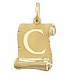 14k Initial C Name Pendant Charm Yellow 14k Solid Gold