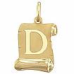 Yellow Gold Initial D Pendant Personalized 14k Charm