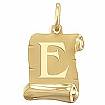 14k Solid Yellow Gold Initial E Pendant Alphabet Charm