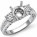 1.25Ct Round Princess 3 Stone Diamond Engagement Ring Gold