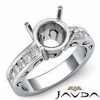 1/2Ct Round Diamond Semi Mount Engagement Ring Channel Setting 14k White Gold