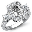 1.10 CT Princess Emerald Diamond 3 Stone Engagement Ring W Gold