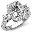1.10 CT Princess Emerald Diamond 3 Stone Engagement Ring W Gold