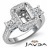 3 Stone Diamond Engagement Princess Emerald Ring 14k W Gold Halo Setting 1.1Ct
