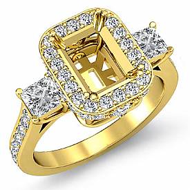 Princess Round Diamond 3 Stone Engagement Ring 14k Gold (1.1Ct. tw.)
