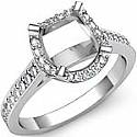 0.40 Ct Round Diamond Engagement Ring Cushion Setting W Gold