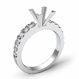 0.47 Ct Princess Diamond Engagement Prong Setting Ring Semi Mount 14k White Gold