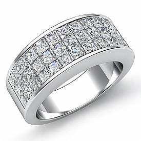 1.75 Ct Princess Womens Diamond Wedding Band Ring W Gold
