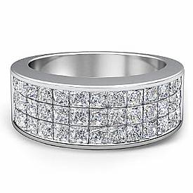 1.75 Ct Princess Womens Diamond Wedding Band Ring W Gold
