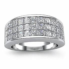 1.75 Ct Princess Womens Diamond Wedding Band Ring W Gold