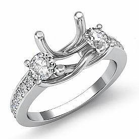 .80 CT Round Diamond 3 Stone Engagement Ring Setting W Gold