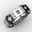 3Ct Princess Diamond Men's Eternity Wedding Band 14k White Gold