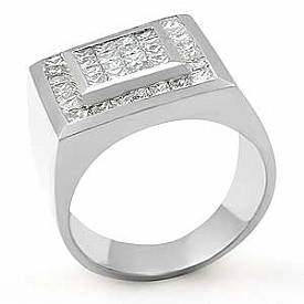 2 1/2 CT Princess Men Diamond Ring Men