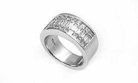 2.35Ct Princess & Baguette Diamond Women Wedding Ring W Gold