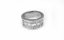 2.35Ct Princess & Baguette Diamond Women Wedding Ring W Gold