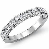 1.00Ct Round Diamond Half wedding Band Matching Set 14k White Gold