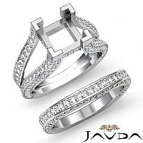 2.3 Ct Diamond Engagement Ring Princess Bridal Sets 14k White Gold Split Shank