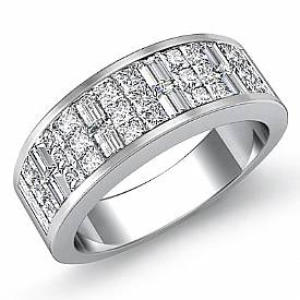 1.50 CT Princess Baguette Diamond Women Wedding Ring 14k Gold