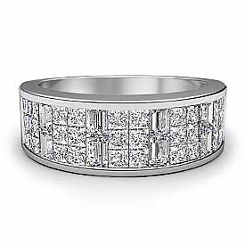 1.50 CT Princess Baguette Diamond Women Wedding Ring 14k Gold