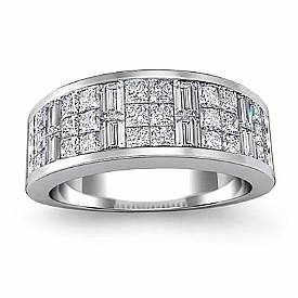 1.50 CT Princess Baguette Diamond Women Wedding Ring 14k Gold