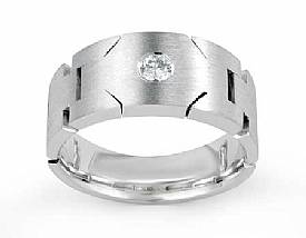 0.15 Carat Round Men Diamond Ring Man Wedding Band W Gold.