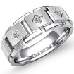 0.30CT Princess Diamond Mens Wedding Band White Gold