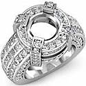 2.90 CT Round Baguette Diamond Engagement Ring WHite Gold