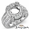 2.90Ct Round Semi Mount Diamond Engagement Halo Pave Setting Ring 14K White Gold