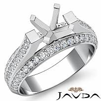 1.40 Ct Diamond Women Engagement Ring Setting 14k White gold Round Semi Mount