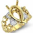 Antique Heart & Pear Diamond Engagement Ring Setting 18k Gold Yellow (1Ct. tw.)