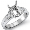 0.6Ct Trillion Diamond Engagement Ring Emerald Setting 14k Gold