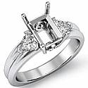 0.6Ct Trillion Diamond Engagement Ring Emerald Setting 14k Gold