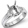 0.6Ct Trillion Diamond Engagement Ring Emerald Setting 14k Gold