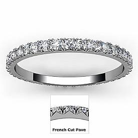 Micro Prong Round Diamond Women Eternity Ring 14k White Gold Wedding Band 0.6Ct