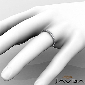 Micro Prong Round Diamond Women Eternity Ring 14k White Gold Wedding Band 0.6Ct