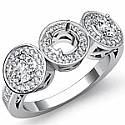 1.85 Ct Round Princess Diamond 3 Stone Anniversary Ring W Gold