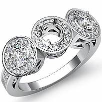 1.85 Ct Round Princess Diamond 3 Stone Anniversary Ring W Gold